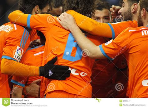 Valencia CF Players Hugging Editorial Photography - Image of futbol ...