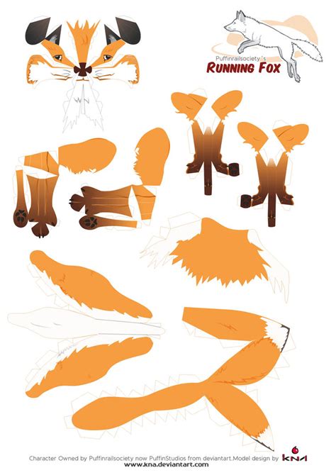 Quick Brown Fox papercraft Pattern by Kna on DeviantArt