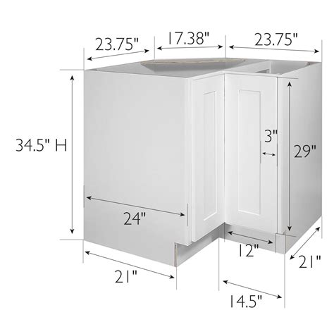 Fully Assembled Lazy Susan Corner Cabinet in White 36 Inch by 24 Inch ...