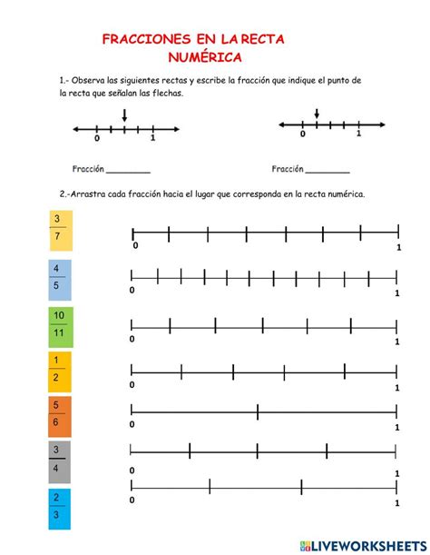 Fracciones en la recta numérica activity for sexto grado – Artofit