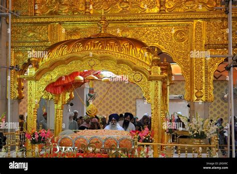 Interior of the Gurdwara Bangla Sahib, is the main Sikh temple in India ...