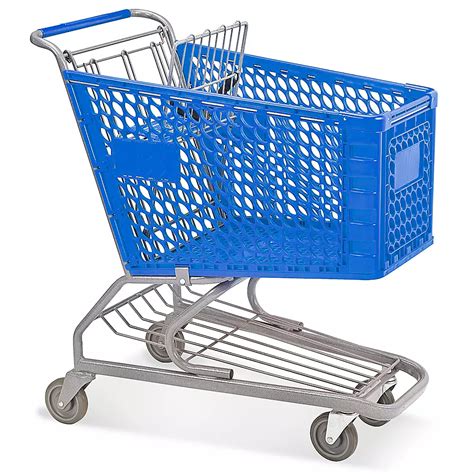 Large Plastic Shopping Cart - Blue H-4569BLU - Uline