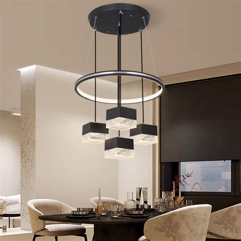 Modern Pendant Lamp Led Tricolor Circle Chandeler Ceiling Lights Nordic ...