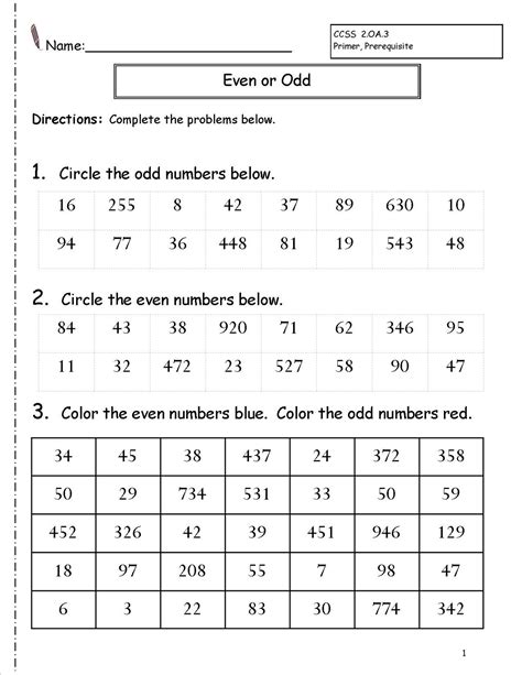 Odd and Even Worksheets for Kids | Activity Shelter