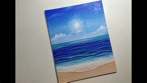 Easy Seascape Beach Acrylic Painting for Beginners | Ocean Acrylic ...