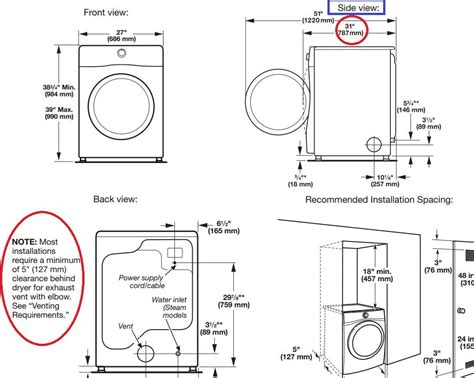 Standard Washer And Dryer Size ... Washer And Dryer Sizes, Stackable ...