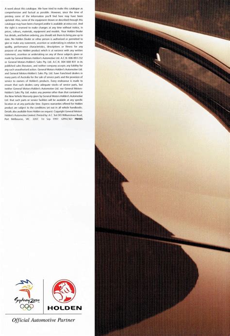 1997 Holden VT Commodore Accessories Brochure