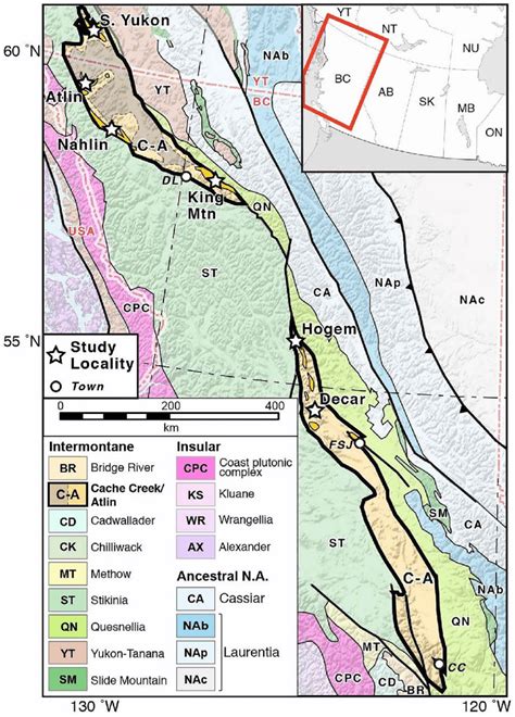 Lithotectonic map of the Canadian Cordillera (after Colpron & Nelson ...