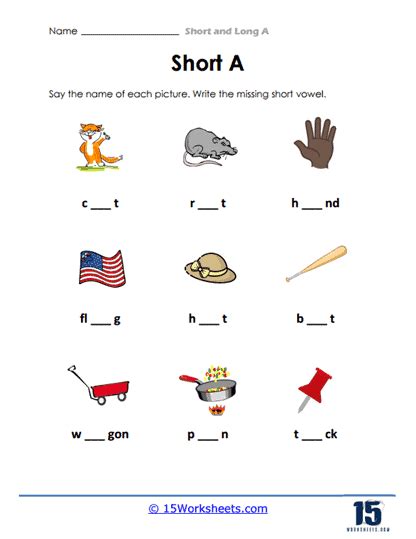 Short and Long A Worksheets - 15 Worksheets.com