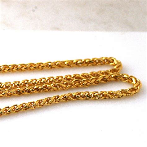 24k Solid Gold Lope Chain Necklace Men's Chain 26 Inch | Etsy