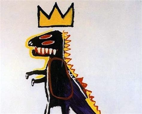 Jean Michael Basquiat -Pez Dispenser, 1984 - painting of dinosaur with ...