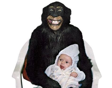 Travis the chimp holding a baby : r/oddlyterrifying