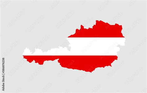 Austria vector map with flag Stock Vector | Adobe Stock