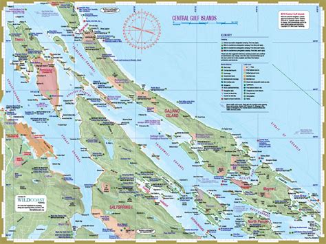 Central Gulf Islands map/chart for kayaking and boating – Wild Coast ...