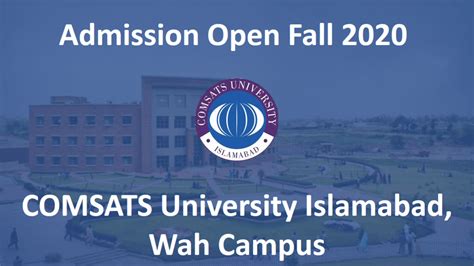 [Admissions Open Fall 2020] COMSATS University Islamabad, Wah Campus ...