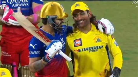 Virat Kohli's wholesome moment with MS Dhoni during CSK vs RCB IPL 2024 ...