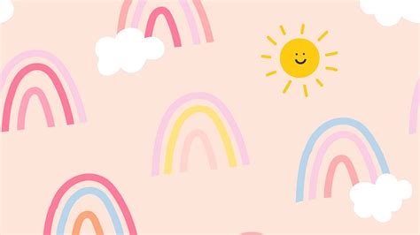 Cute rainbow art desktop wallpaper, | Premium Photo - rawpixel