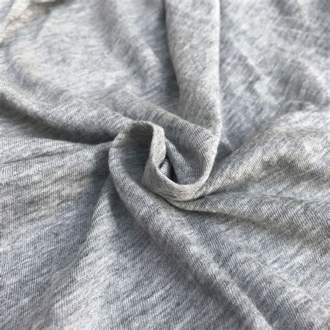 60" Modal Cotton Blend Solid Heather Gray Jersey Knit Fabric By the ...