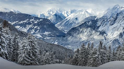 #935396 sky, nature, sunset, snow, clouds, snowy mountain, mountains ...