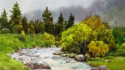 Mountain Stream an original watercolor painting - accesoriifrizerie.ro