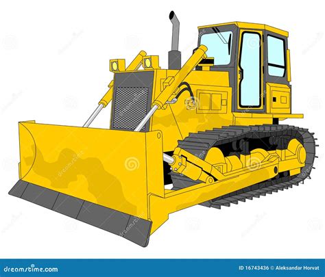 Bulldozer illustration stock vector. Illustration of isolated - 16743436