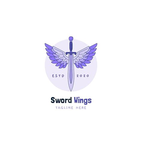 Free Vector | Sword wings logo design