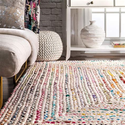 Hand Braided Ivory Multi-color Soft Area Rugs | Braided rugs, Cotton ...