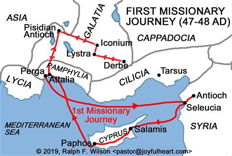 Paul's First Missionary Journey Map Printable - Printable Templates