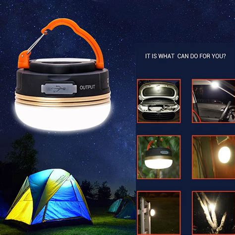 Solar Powered Led Camping Light Outdoor Tent Lantern Lamp Portable ...