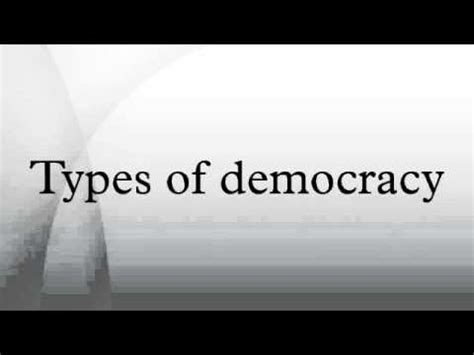 Types of democracy - YouTube