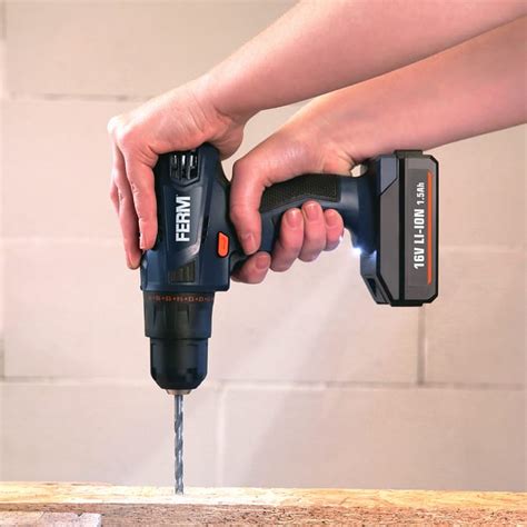 Ferm Cordless Li-ion Drill 16v, diy, battery, power, tool, powered ...