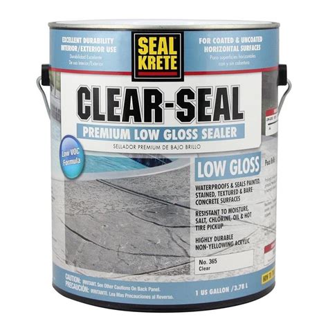 Seal-Krete Clear-Seal Premium Sealer 1-Part Clear Soft-Gloss Garage ...