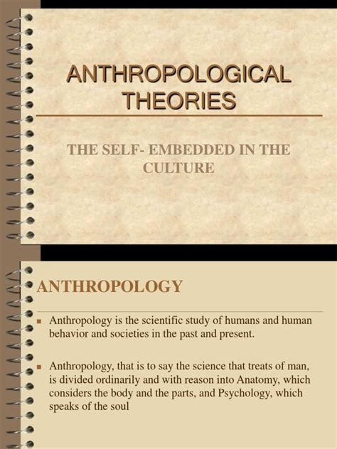 Anthropological Theories | PDF | Anthropology | Sociocultural Evolution