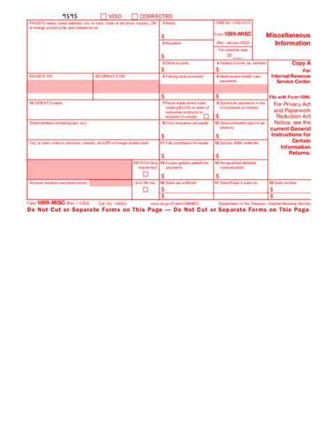 Online Fillable Pdf Form 1099 Misc Filing - Printable Forms Free Online