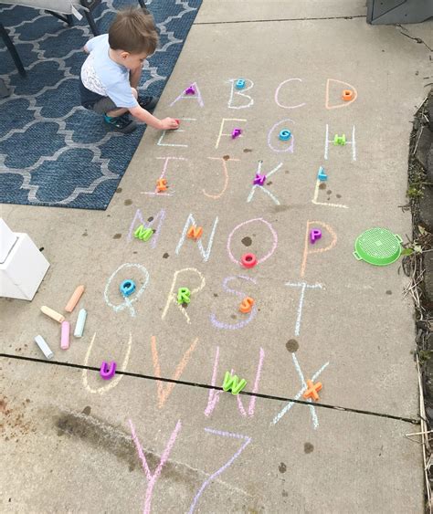 Outdoor letter match! See how to create this easy and fun alphabet ...