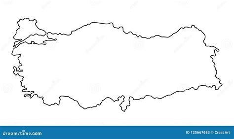 Turkey Map Outline Vector Illustration Stock Vector - Illustration of ...