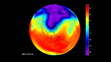 Here's what the polar vortex looks like from NASA's heat-mapping satellite