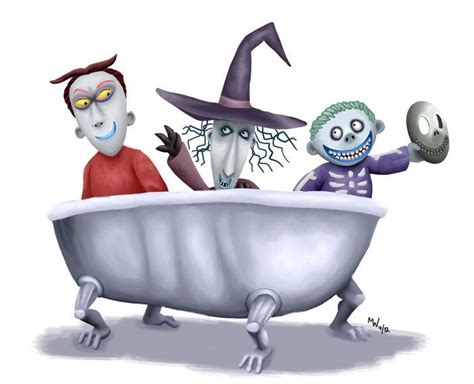 Lock, Shock, and Barrel in the clawfoot tub | Nightmare before ...