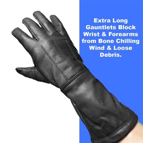 Men's Classic Motorcycle Unlined Seasonal Wind Stopper Gauntlet Glove