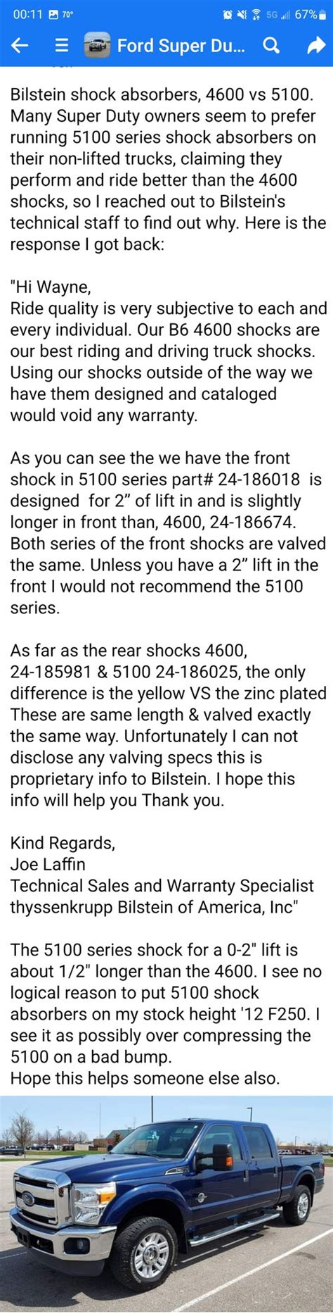 Bilstein 5100 Shocks on my F250 - Page 2 - Ford Truck Enthusiasts Forums