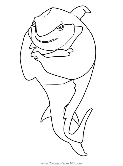 Frankie Shark Tale Coloring Page for Kids - Free Shark Tale Printable ...