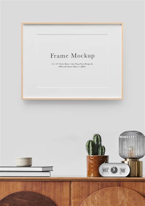 Frame Mockup #1681, Beige Landscape Frame, Interior Frame Mockup ...