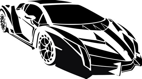 Sports Car Clipart Black And White Car Vector Logo Png Transparent ...