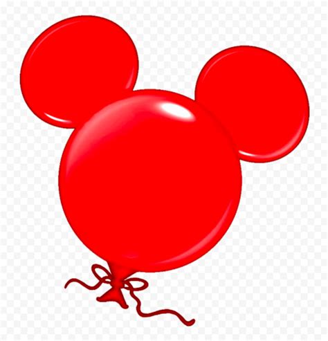 Red Balloon Mickey Mouse Head Shaped PNG | Citypng