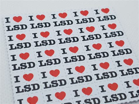 I love LSD Blotter Art Psychedelic Acid Art