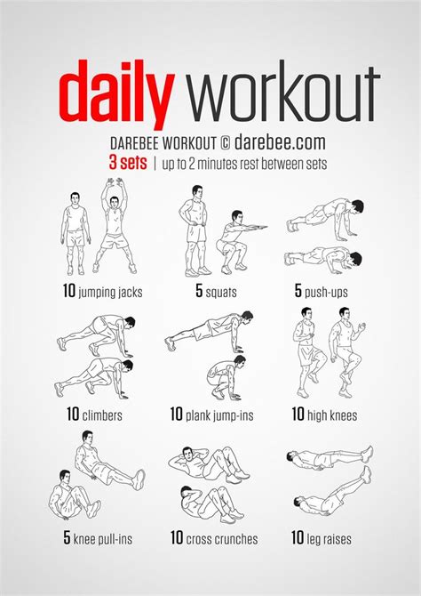 Easy Daily Workout | Workout routines for beginners, Easy daily ...