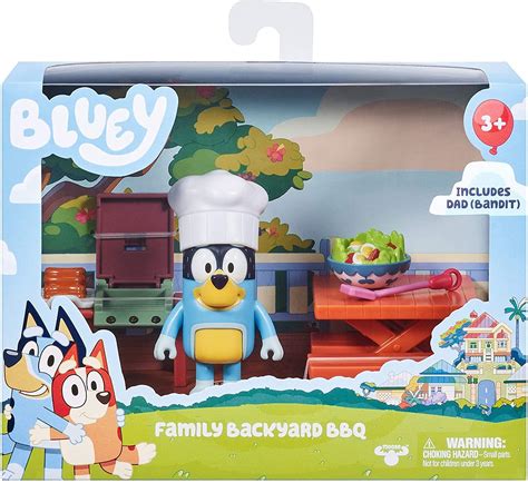 Bluey Family Backyard BBQ Action Figure Playset | Includes Bandit ...