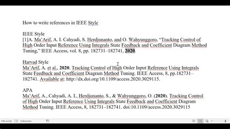 How to write the IEEE Style Format in References - YouTube