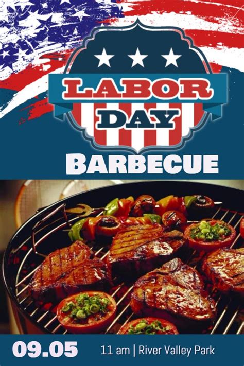 Labor day barbecue flyer social media post template. | Design your own ...