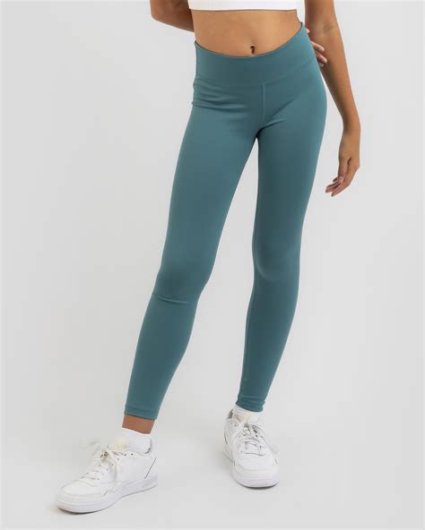 Shop Nike Girls' DF One Leggings In Mineral Teal/white - Fast Shipping ...